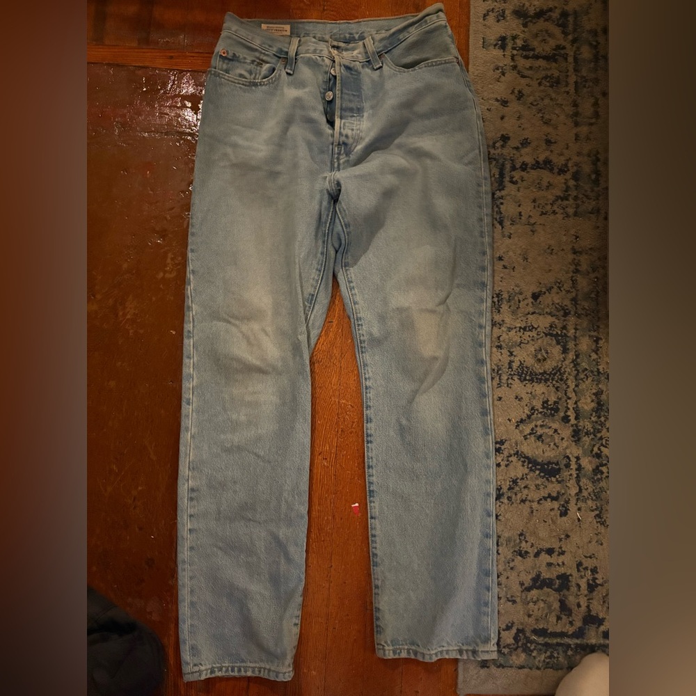 vintage 501 Levi's Classic Light Blue Straight Jeans
